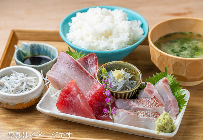 漁師のお刺身定食〜お刺身４種・生しらす〜